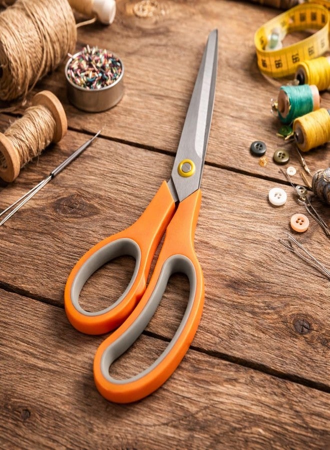 Bagonias 9.8" Multipurpose Scissors - Ultra Sharp Stainless Steel Shears - Heavy Duty Comfort-Grip Scissors for Kitchen, Fabric, Sewing, Craft, Office, Home & School - Orange (1 Pack) - Image 2